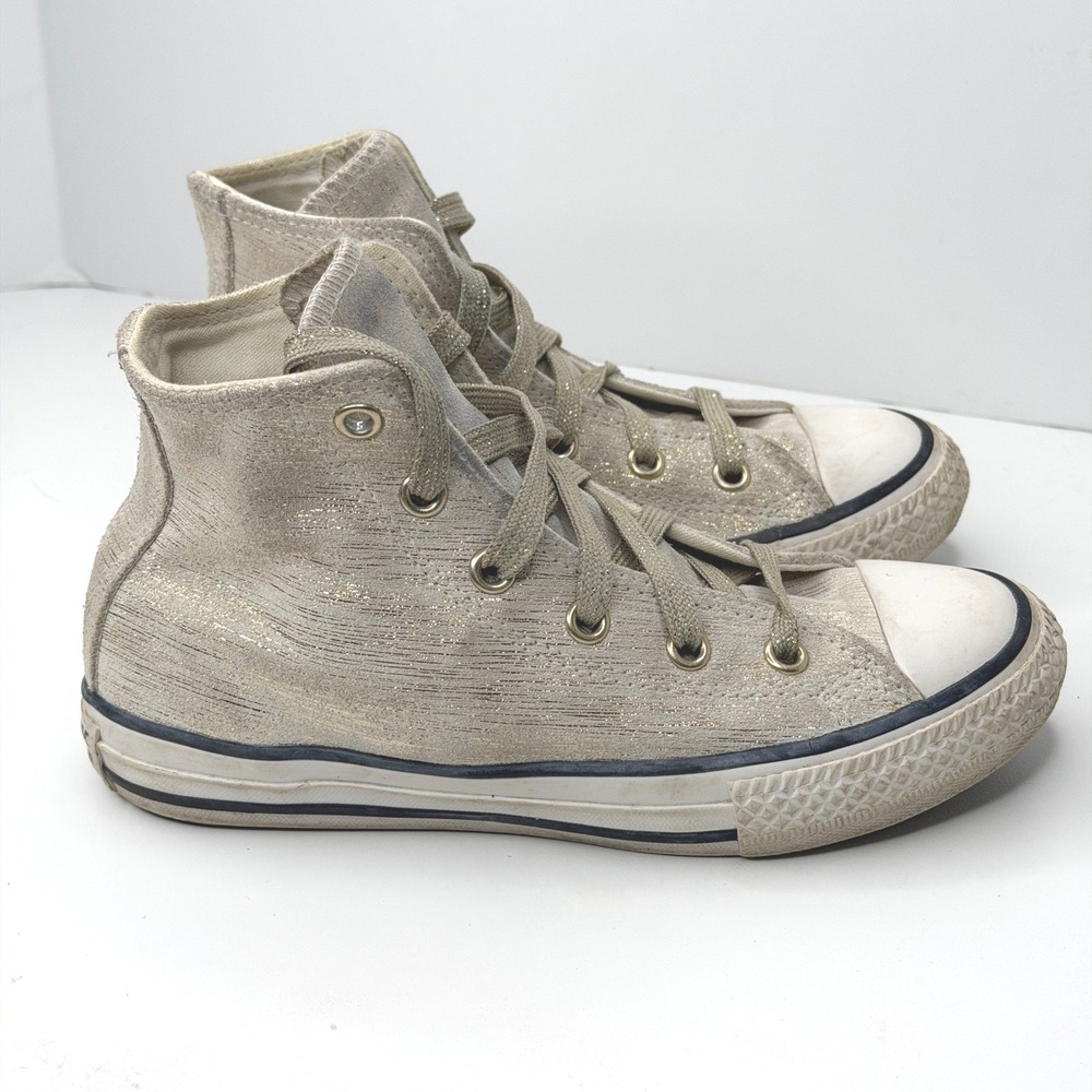 Converse Chuck Taylor All Star High Egret Cream‎ with Gold Shimmer
